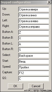 Управление GTA: GBA для эмулятора VBA
