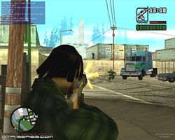 Тестирование синхронизации попадания из AK-47 по игрокам из MTA: SA DM Alpha