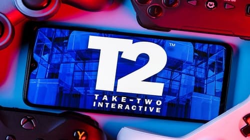Логотип Take-Two Interactive на смартфоне