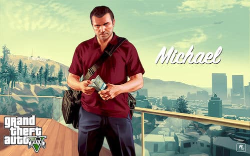 Майкл с деньгами в GTA 5