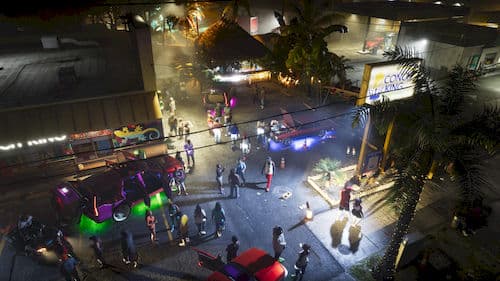 Ночная сходка автолюбителей в GTA VI