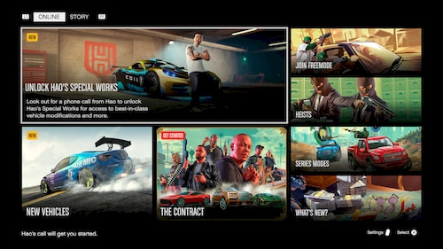 Новое меню подключений к делам в GTA Online